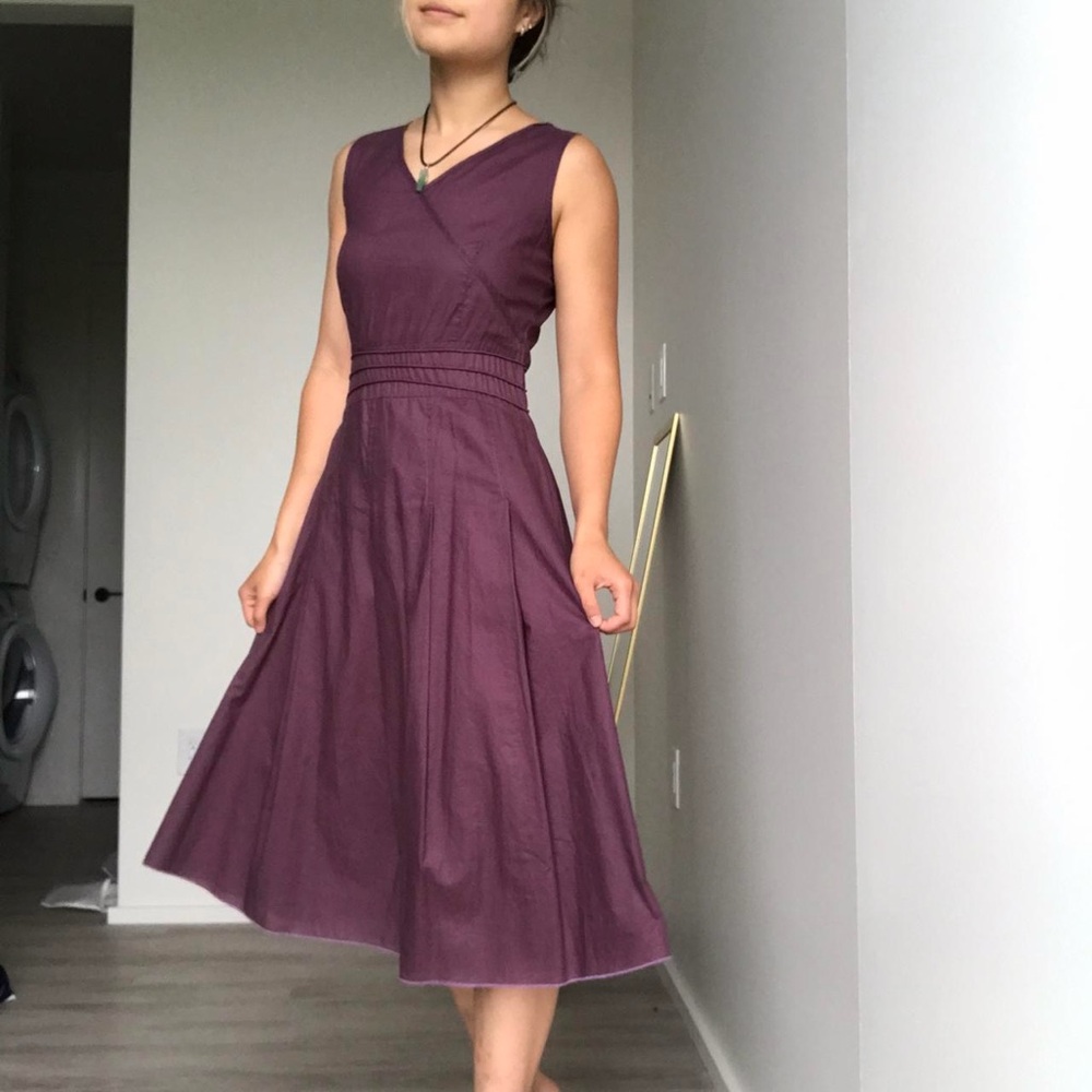 Elegant Purple Sleeveless Dress